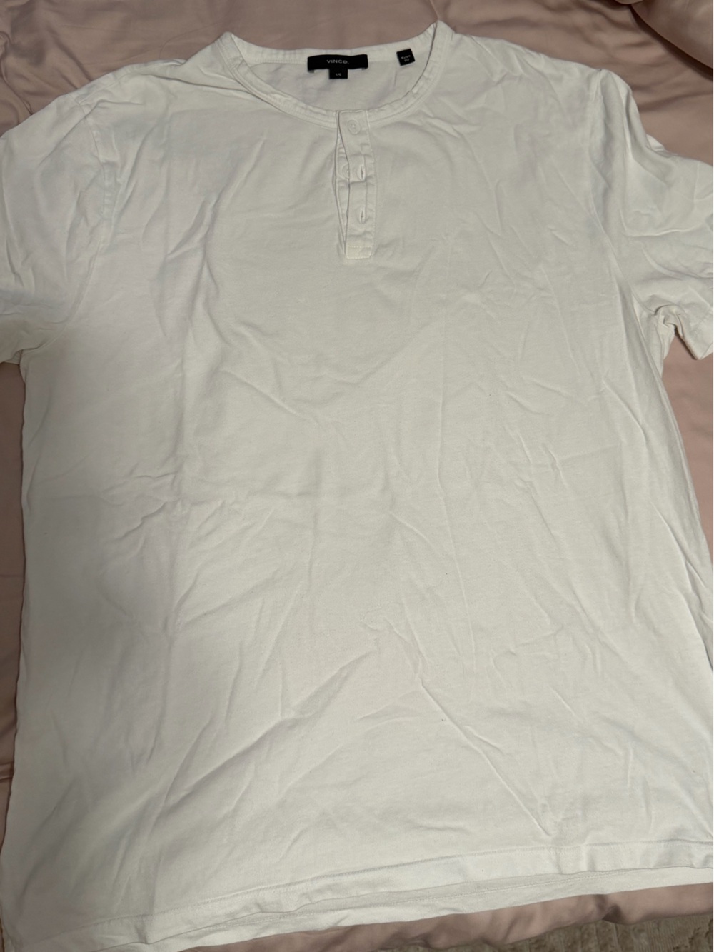Vince White Short-Sleeve Henley Tee
